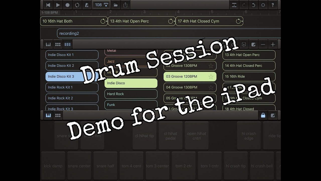 DRUM SESSION Demo & Tutorial for the iPad