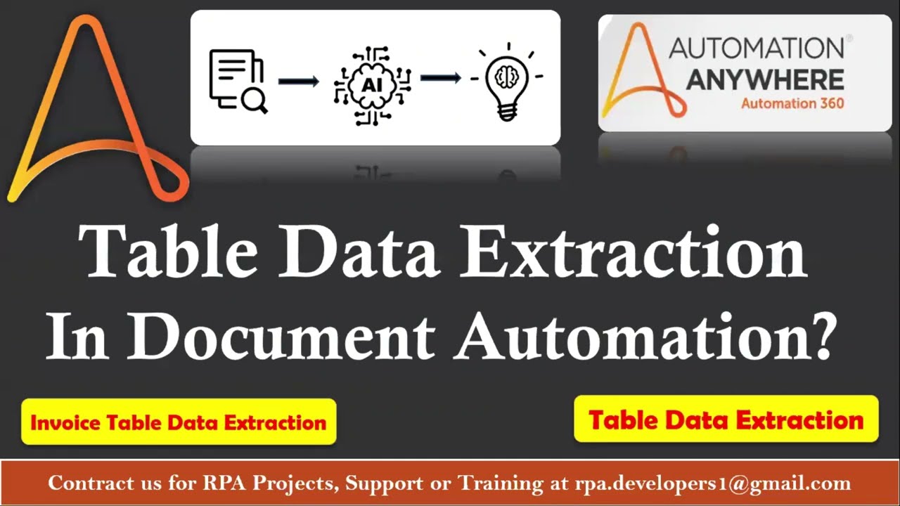 Извлечение табличных данных — Automation Anywhere Document Automation | Automation Anywhere A360