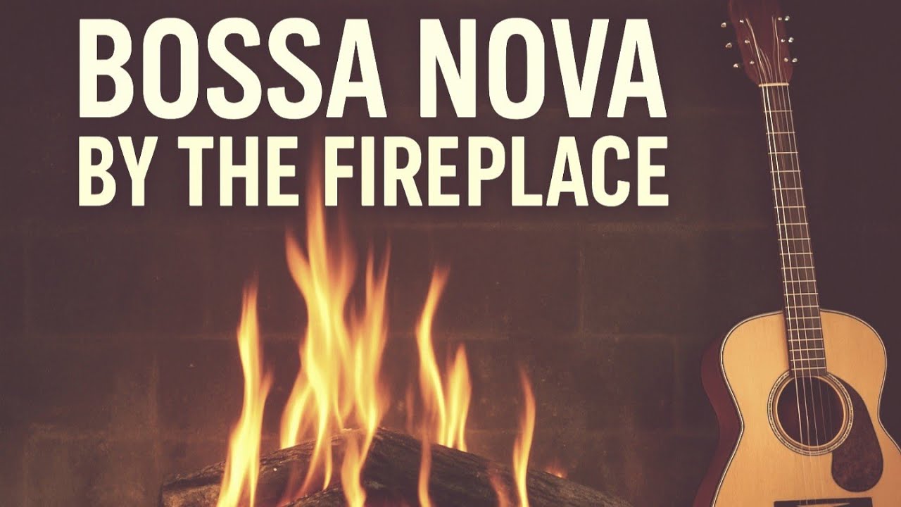 🌙☕🌺 Relaxing Ambient Bossa Nova Fireplace Music 🔥🌴| Beautiful 4K Vibes for Study & Calm