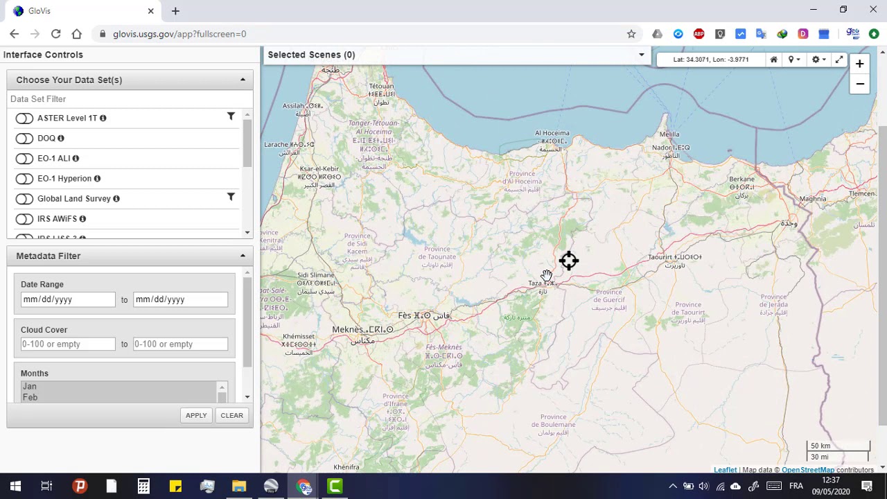 شرح سريع لتحميل صور الأقمار الصناعية لاندسات Landsat من موقع Glovis