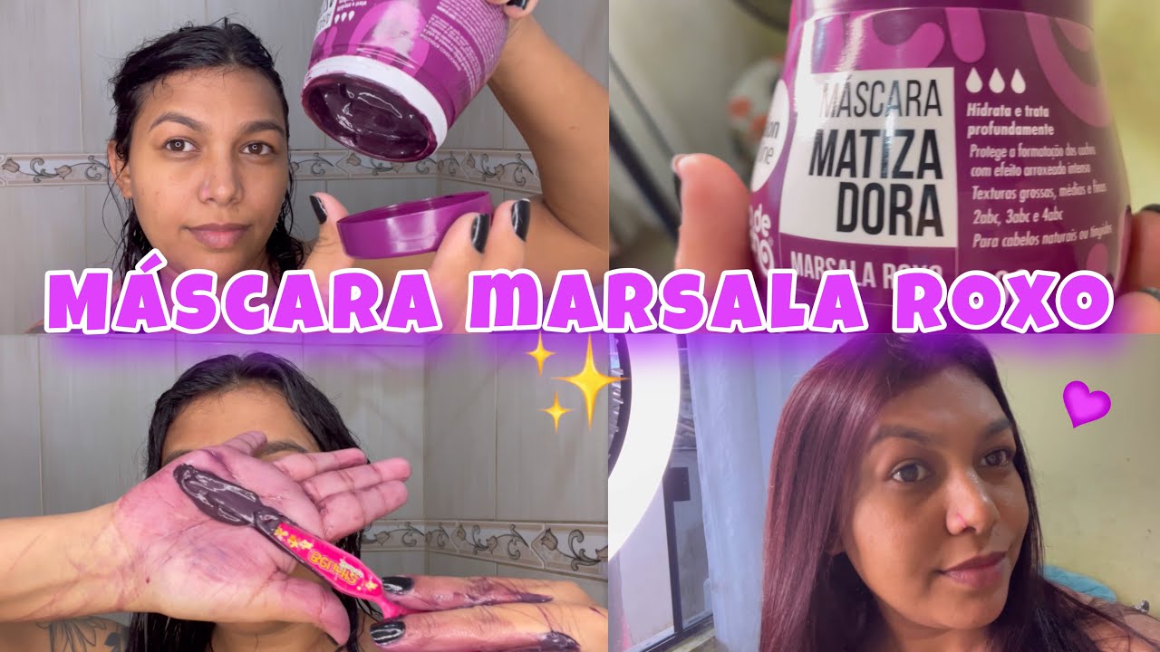 MATIZANDO O CABELO DE MARSALA ROXO||  MASCARA ROXO DA SALON LINE 💜💆🏽‍♀️