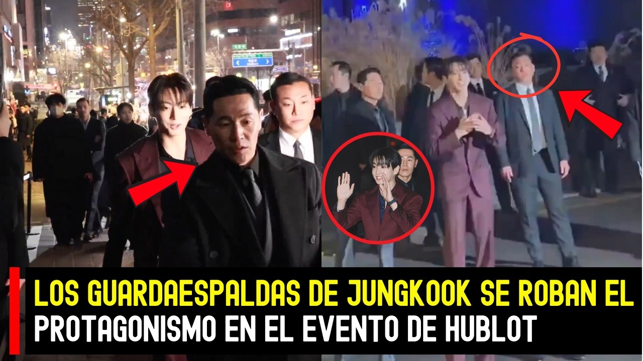 Los guardaespaldas de Jungkook se roban el protagonismo en el evento de Hublot #BTS #Jungkook