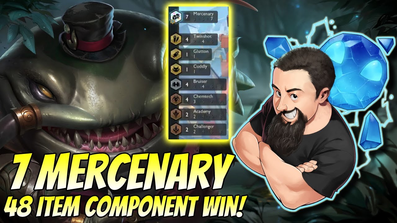 7 Mercenaries - 48 Item Component Win! | TFT Gizmos & Gadgets | Teamfight Tactics