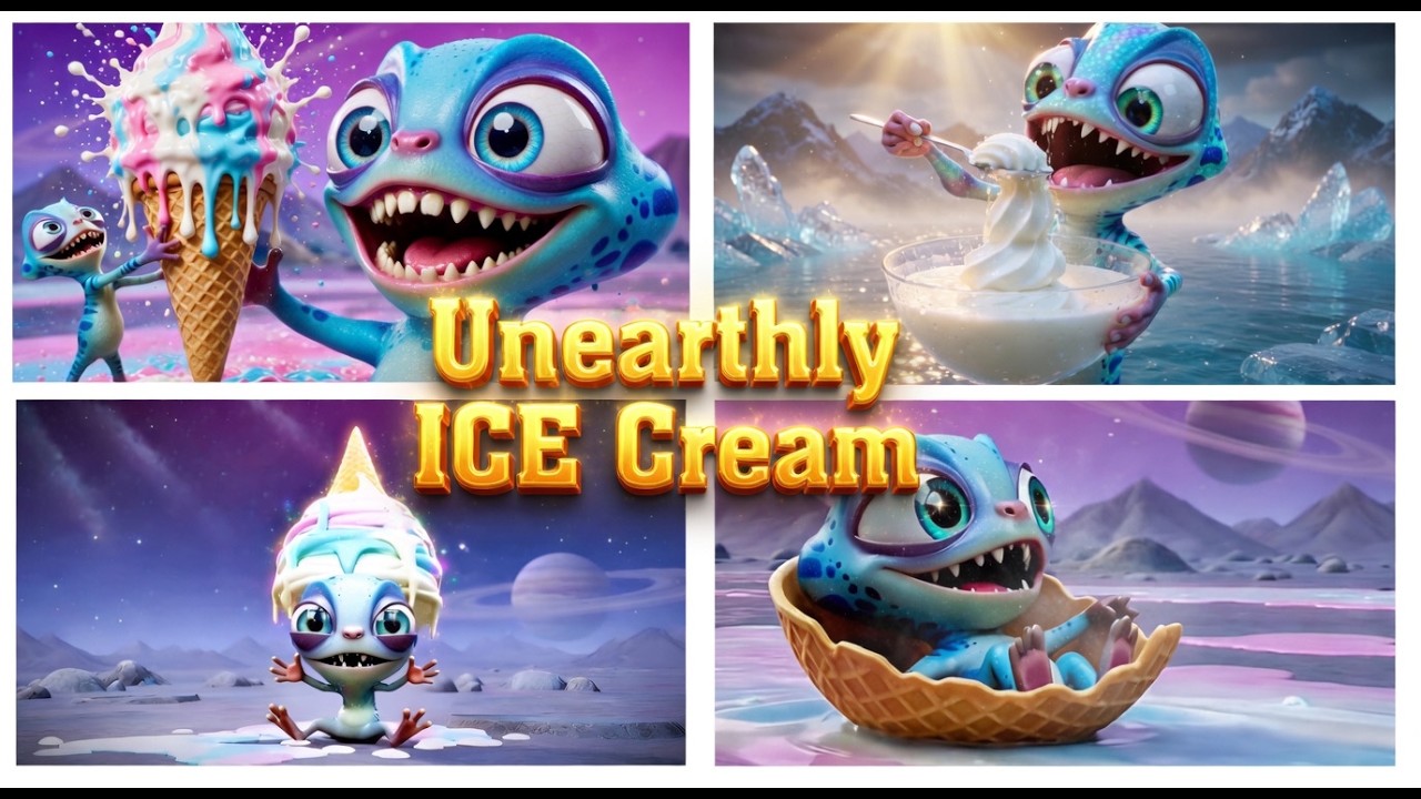 What happens when an alien makes ice cream? 😱 It melts&hellip; and the whole world turns into an ice pan!