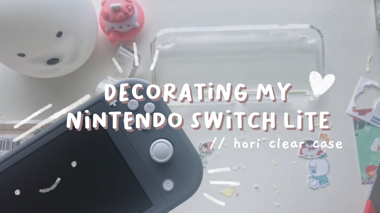 🎁 Decorating my Nintendo switch lite// Hori DuraFlexi clear case 🌱🐵