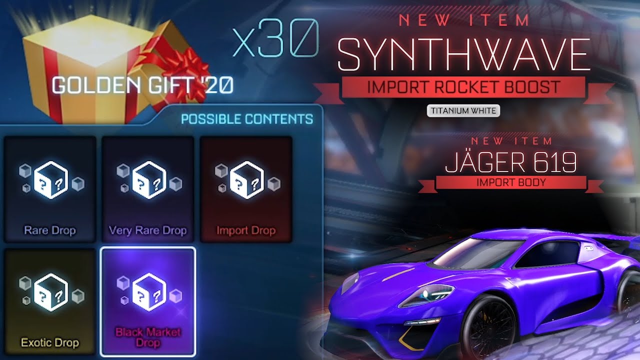 Opening 30+ *NEW* GOLDEN GIFT 2020 Crates in Rocket League (GIVEAWAY!)