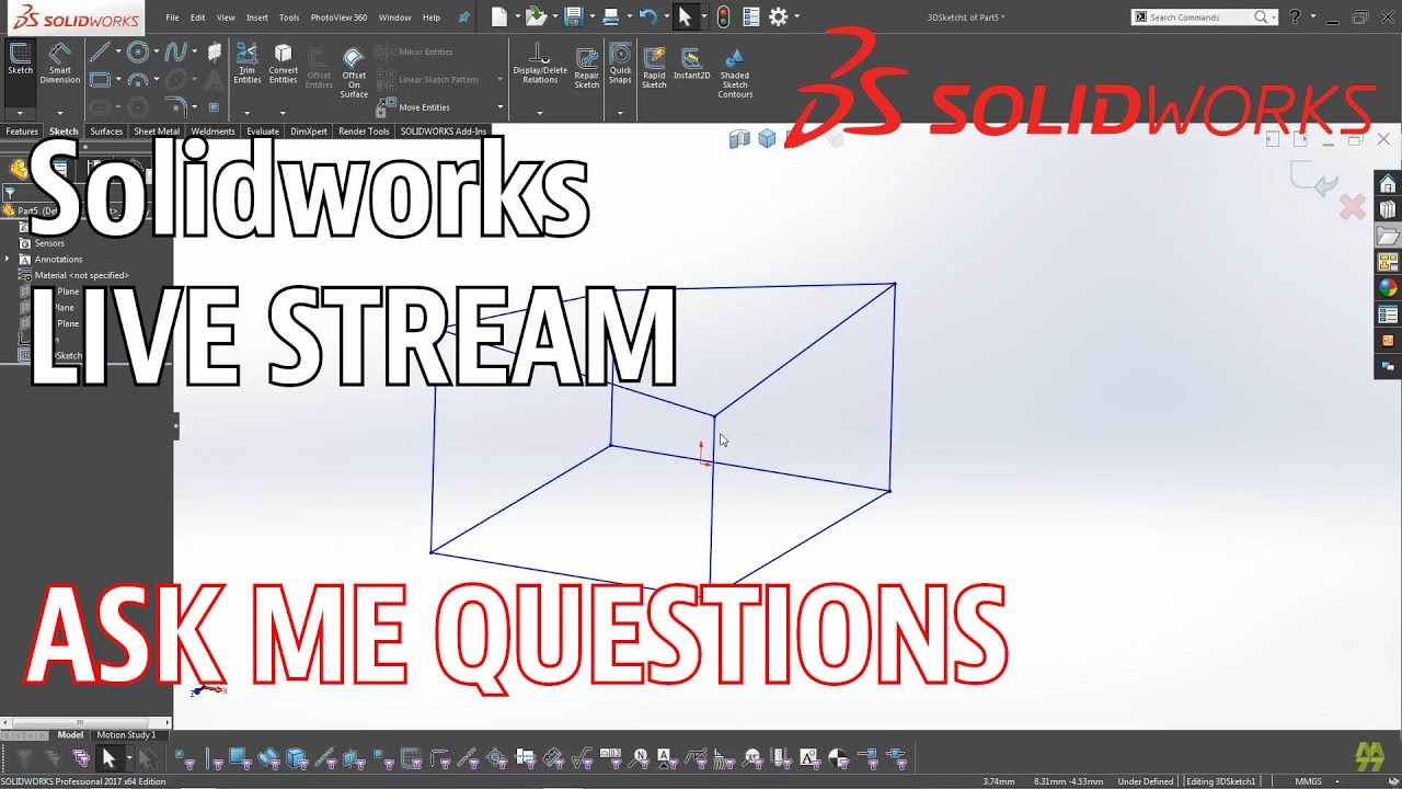 Solidworks Live Stream - Ask me questions and I'll help if I can!