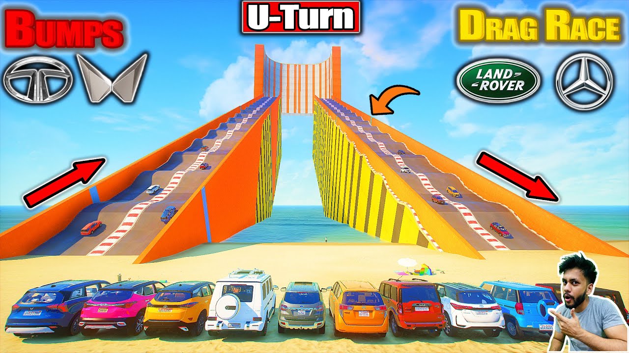 GTA 5: NEW Powerful 💪 SUVs Impossible U-Turn Bumps Challenge! GTA 5
