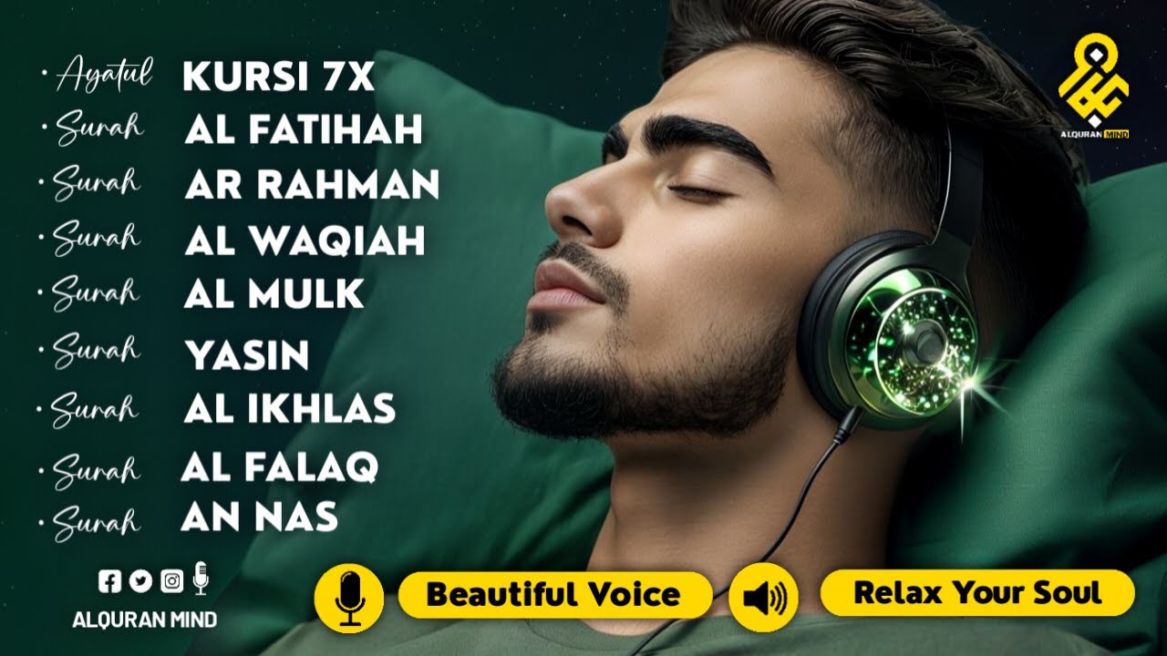 Night Quran Recitation in A Relaxing Voice | Alfatiha, Yasin ,Arrahman ,AlWaqiah ,Mulk -By Alaa Aqel