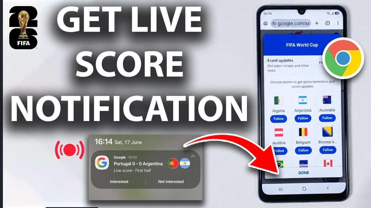 Get FIFA World Cup 2026 Live Score Notifications on Android