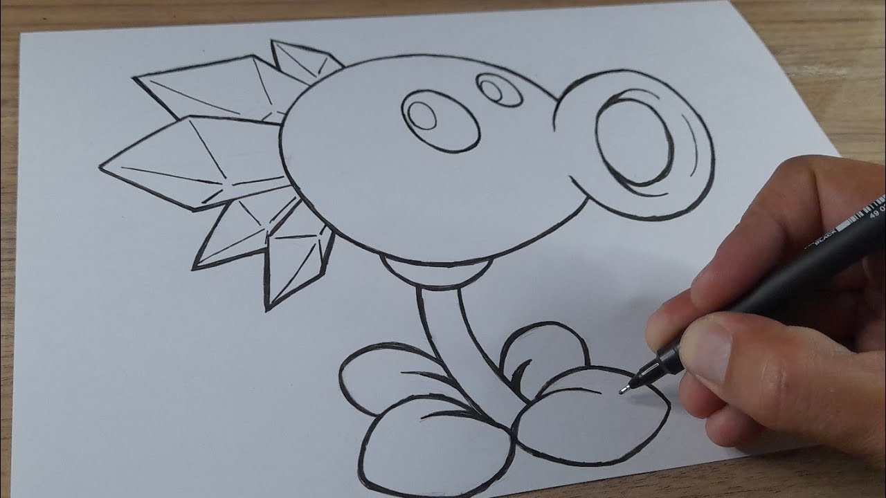 COMO DESENHAR A PLANTA DE GELO PLANTS VS ZOMBIES PASSO A PASSO