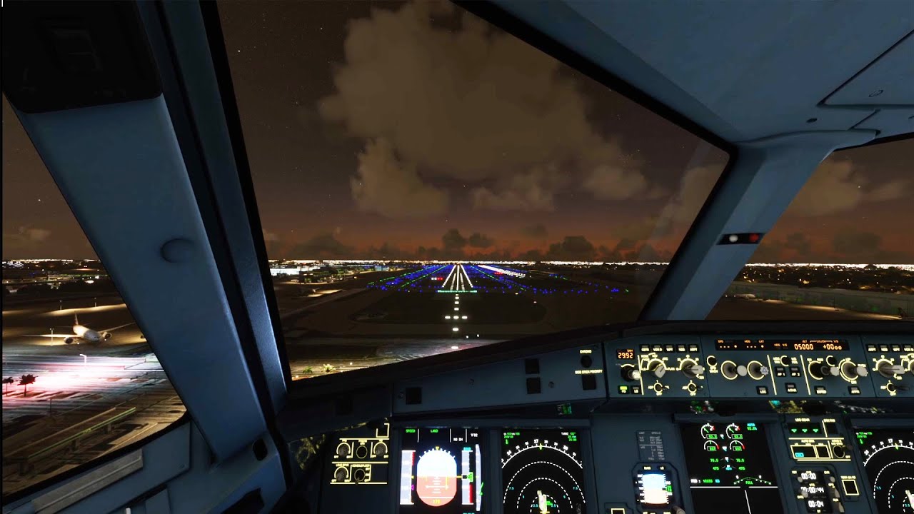 Cockpit View | Moment Landing Airbus A320 Neo AT Miami Aiport