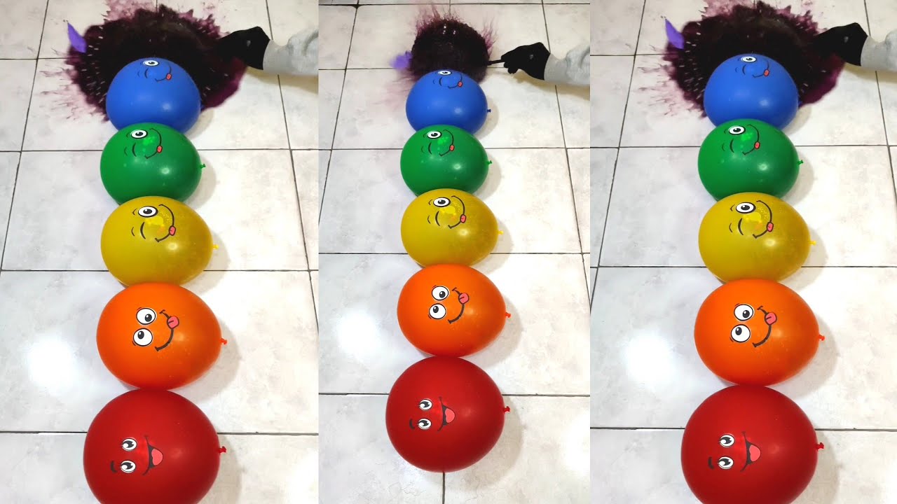 Compilation of popping colorful balloons is very funny and satisfying (3) #asmr#satisfying#relaxing 