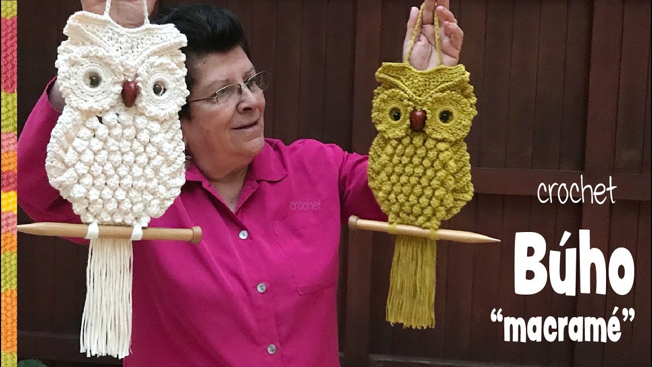 Búhos imitación MACRAMÉ tejidos a crochet 🦉 / Tejiendo Perú
