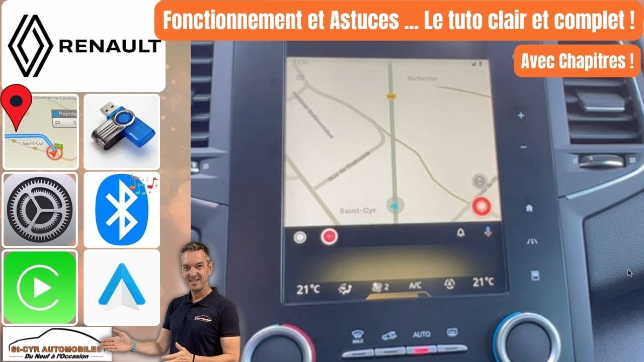 Renault R-Link, Guide complet GPS, radio, Bluetooth, Carplay, Android auto, paramètres essentiels…