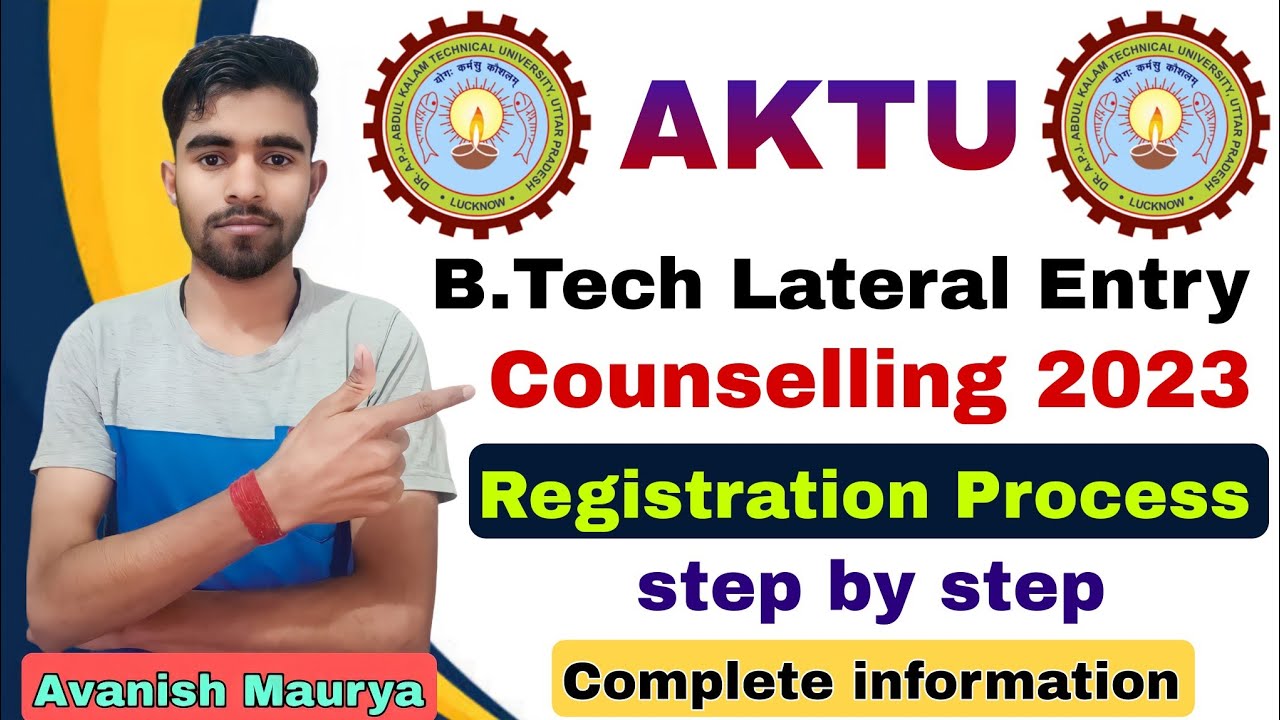 Aktu btech lateral entry counselling registration 2023 | aktu registration step by step
