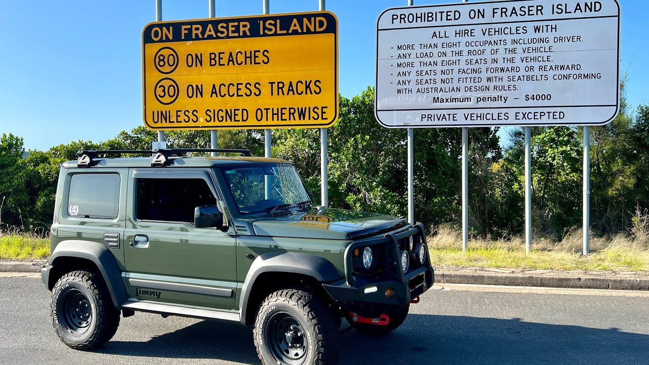 K’gari in a Suzuki JIMNY, Kingfisher Bay Barge Ferry from River Heads (Hervey Bay)