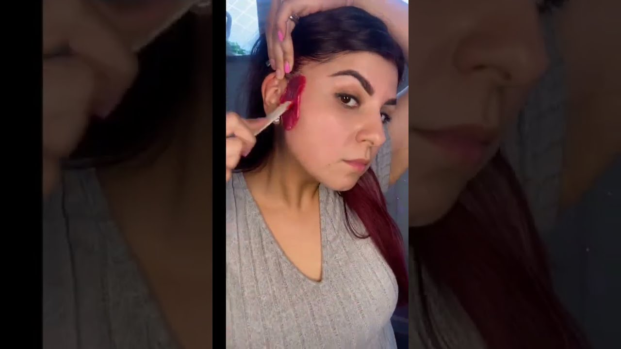 Waxing Sideburns with Sexy Cherry Desire Hard Wax | @sinful.beauty