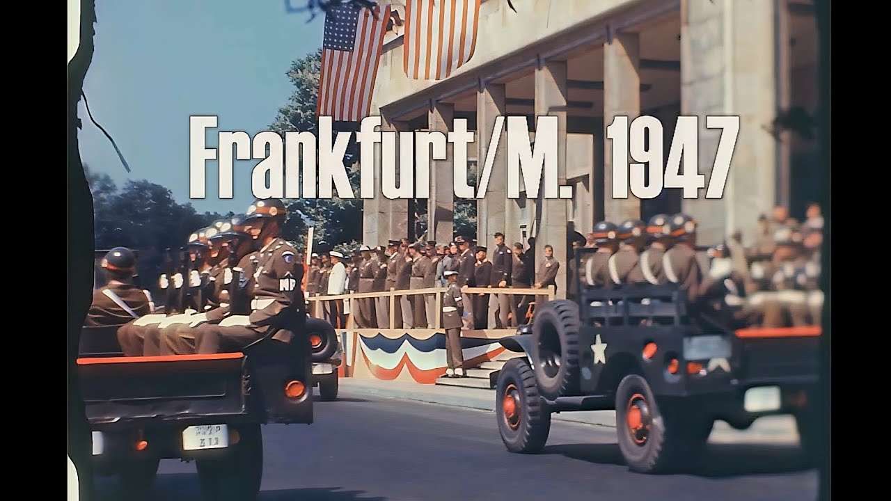 Frankfurt/M. 1947 - US Armee - Parade -  IG Farben Gebäude - private footage