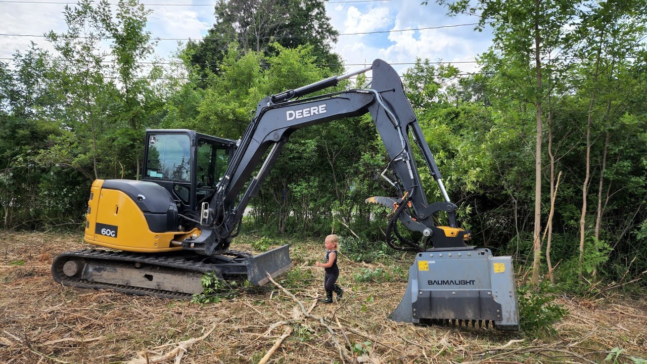Deere 60G Brush Mulching New Trail July 4th 2022