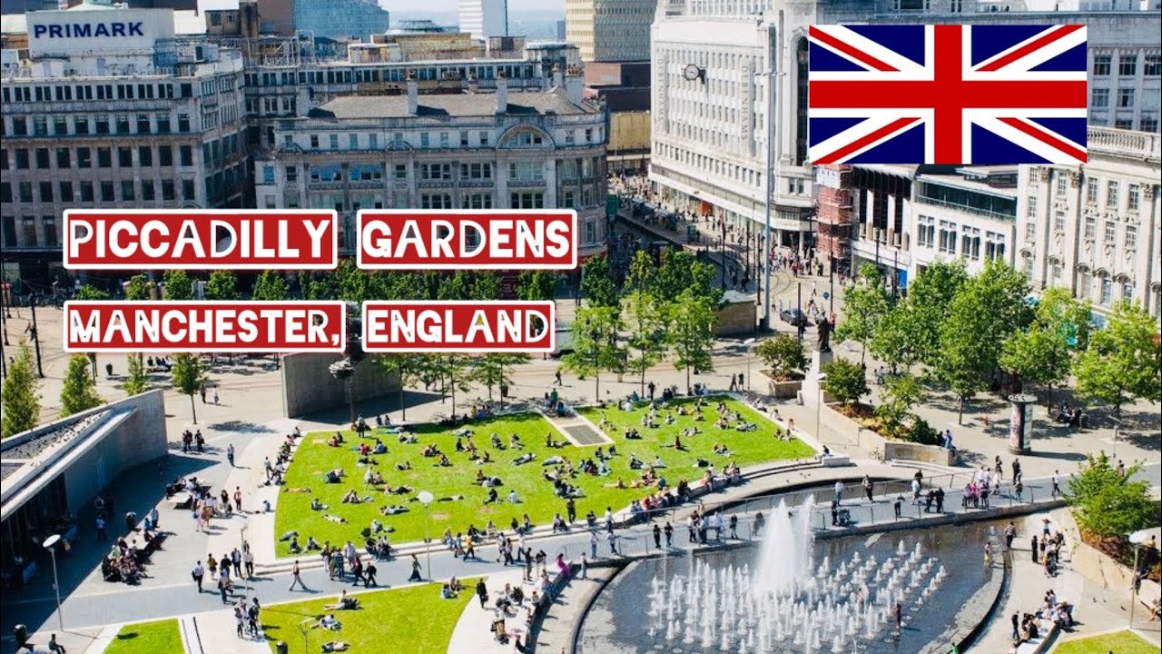 Piccadilly GardensPark and garden in Manchester , England #manchester #citycenter #uk #piccadilly