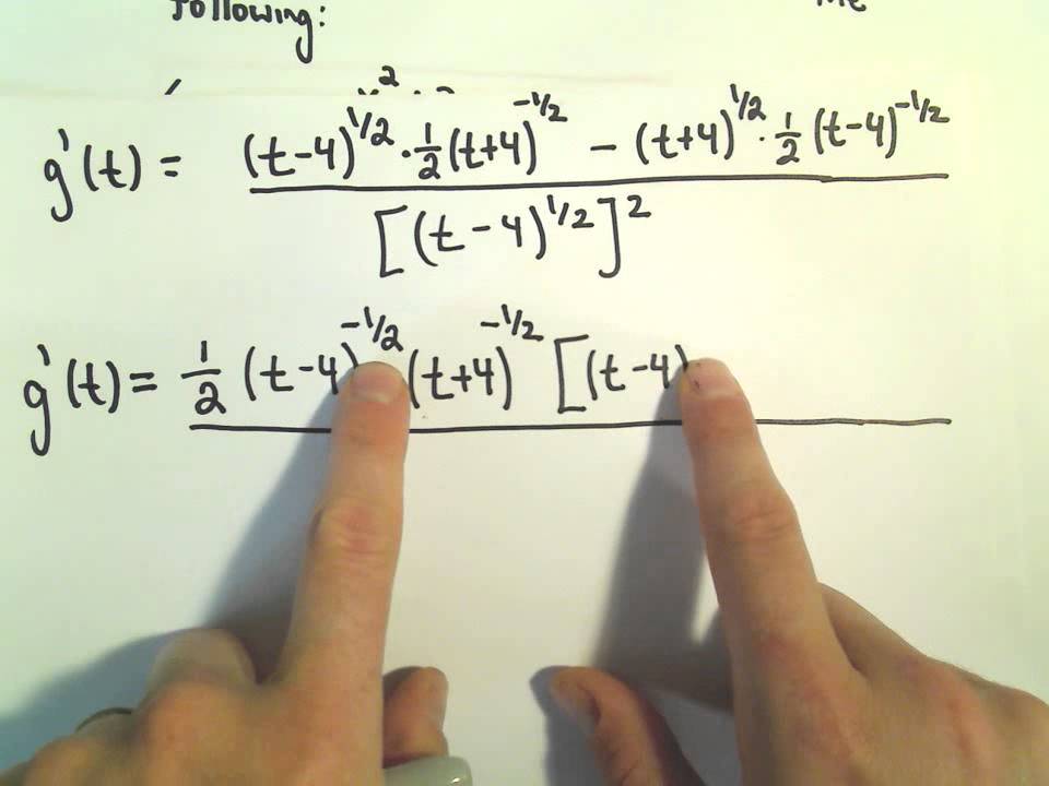 Quotient Rule to Find a Derivative + Simplifying