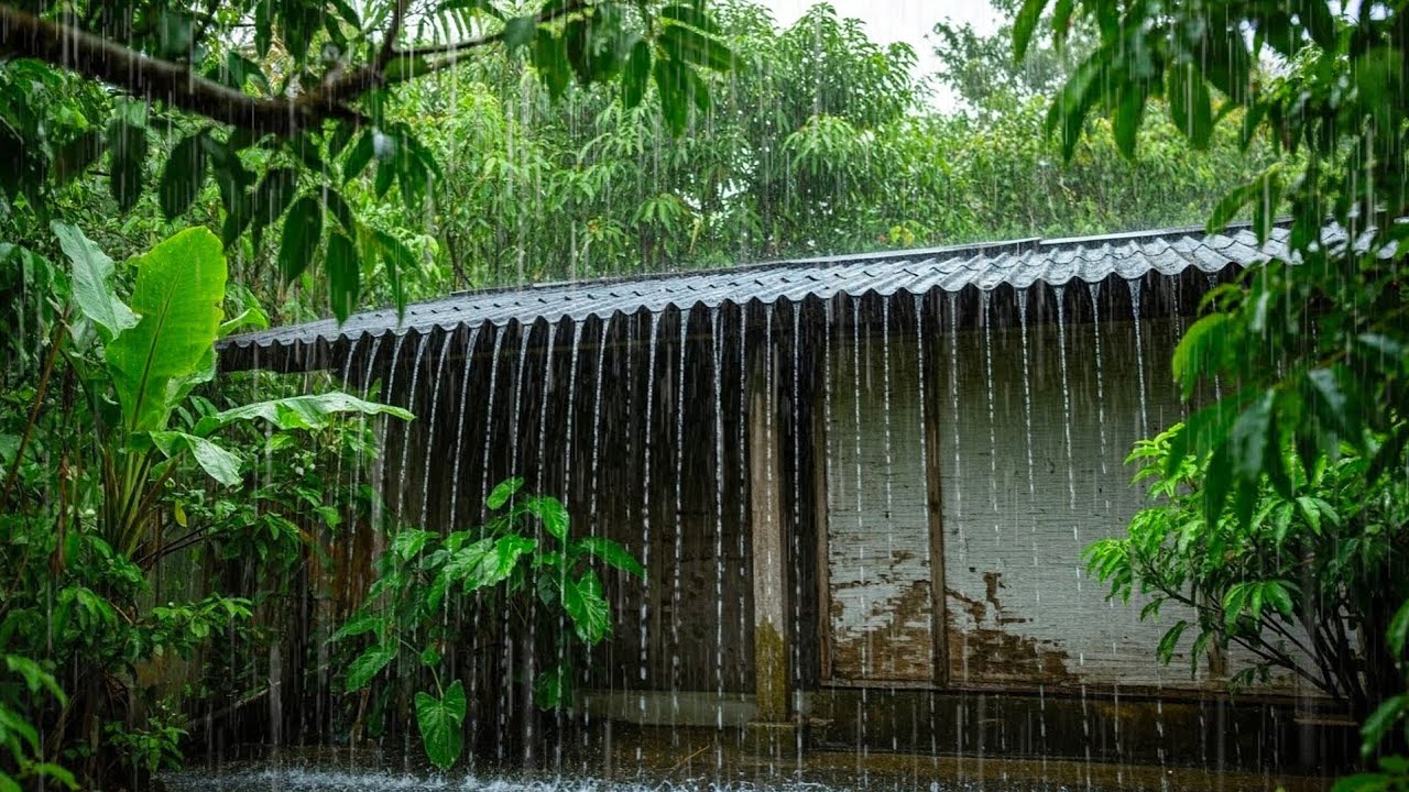 Heavy Rain on Roof at Night | Thunderstorm & Rain Sounds for Deep Sleep, study & meditation