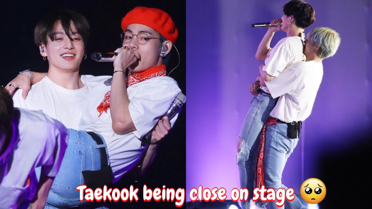 BTS Taekook being close and touchy on stage