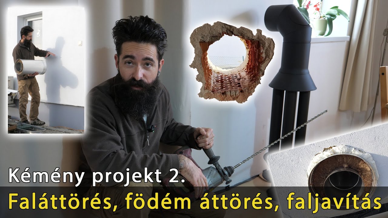 szerelt kémény projekt 2. - faláttörés, födém áttörés, faljavítás...