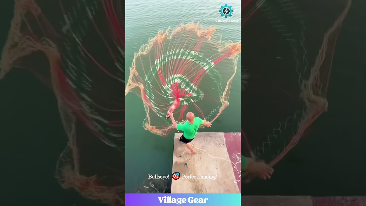 That SLOW-MO Net Throw is EVERYTHING! 🤩 So Hypnotic! #fishing #castnet #slowmo #satisfyingvideo