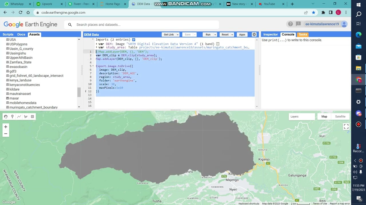 Fetching a Digital Elevation Model (D.E.M) for your study area in Google Earth&nbsp;Engine