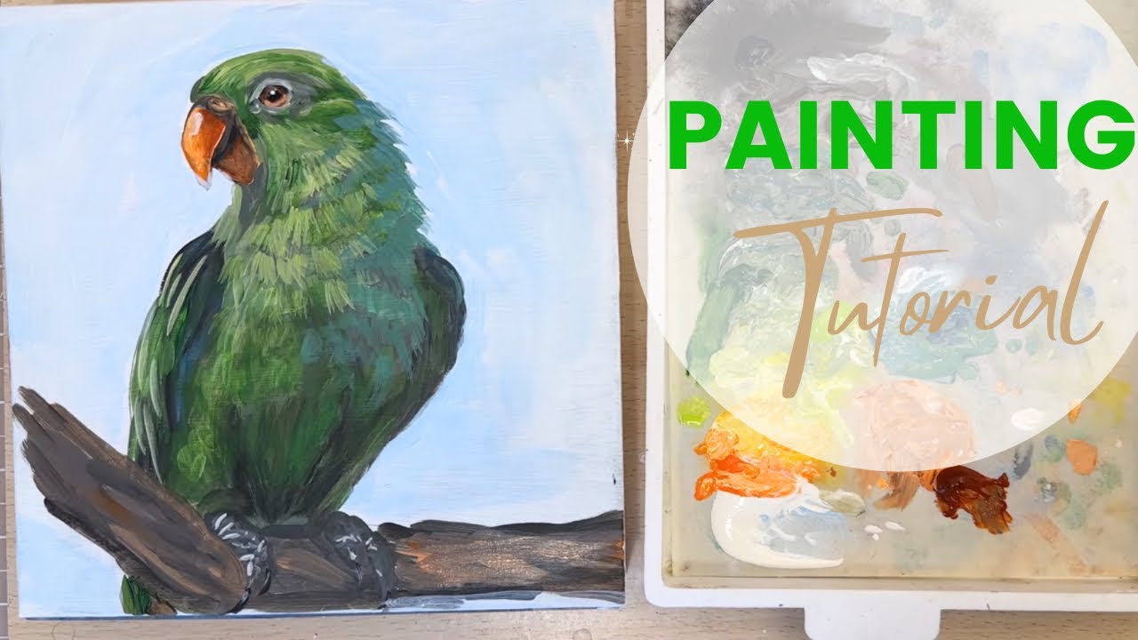 How to Paint a Parrot with Acrylic Paints Step by Step Painting Tutorial 