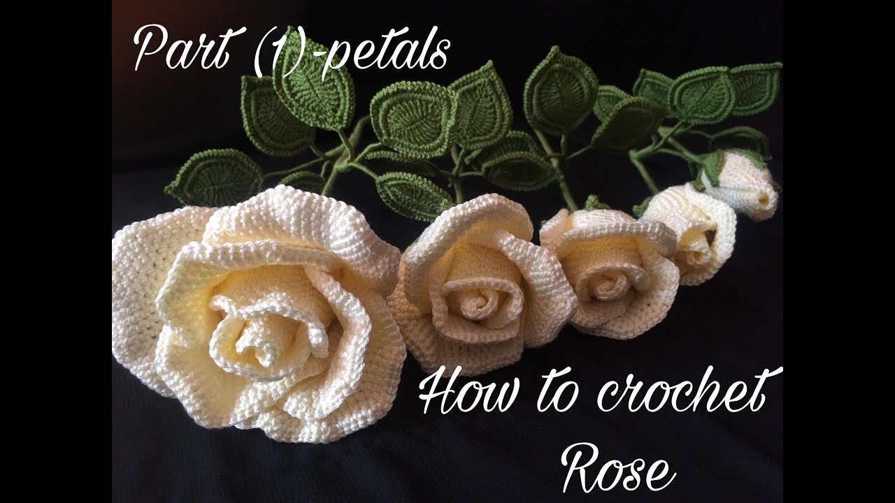 How to crochet a rose كروشي وردة  ( البتلات )