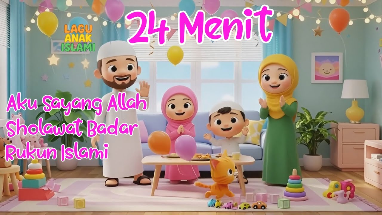 Kompilasi 24 Menit Aku Sayang Allah Sholawat Badar Sholawat Nariyah Rukun Islam - Lagu Anak islami
