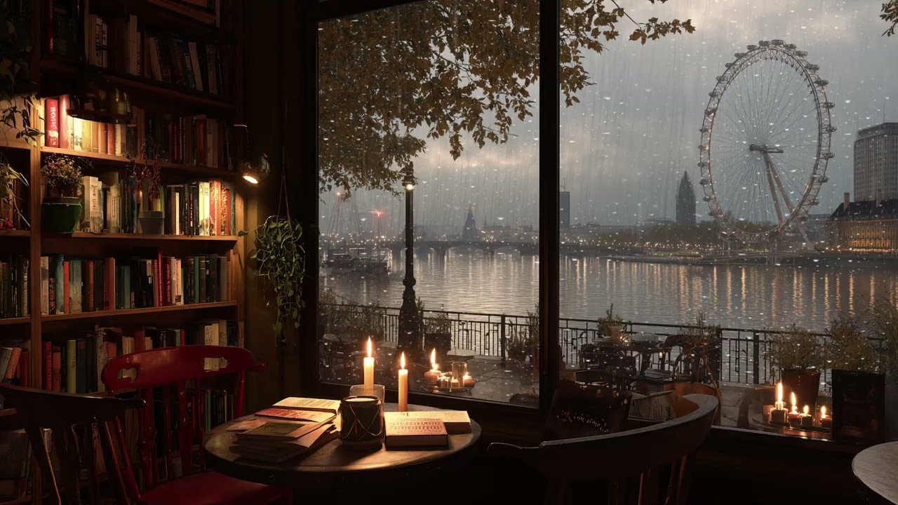 Calm Rain | Rainy Coffee Piano at Night | Soft Piano Music for Deep Focus