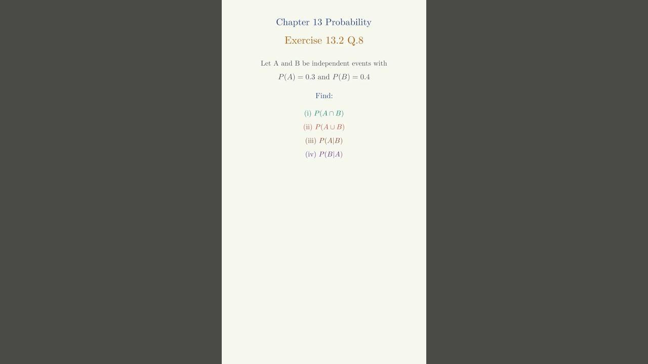 NCERT Class 12 Maths Probability Ex 13.2 Q8 | Animated Solution #class12maths #probability