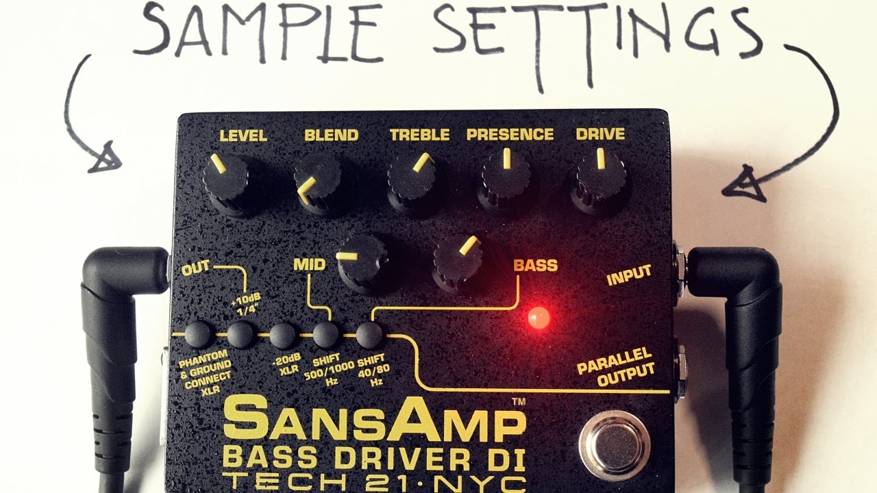 Tech 21 Bass Driver DI Pedal Demo: High Quality Recordings with Sample Settings
