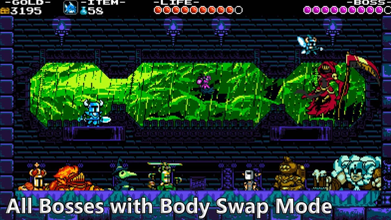Shovel Knight: Shovel of Hope - All Bosses with Body Swap Mode - Gameplay
