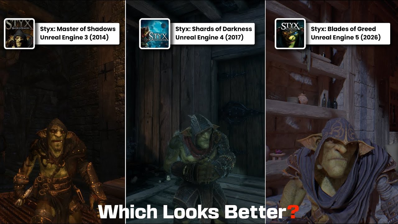 Styx Series Comparison | Graphics, Details & Gameplay (UE3 vs UE4 vs UE5)