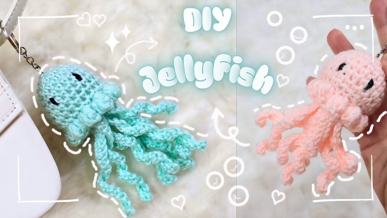 Crochet tutorial: The CUTEST crochet JELLYFISH You'll Ever Make ( Step _ by _ Step Tutorial )