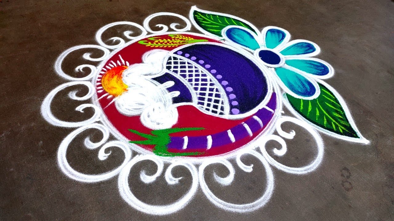 Pongal pot rangoli2026| happy Pongal kolam| sankrantimuggulu| bhogi special kolam|Amazing rangoli