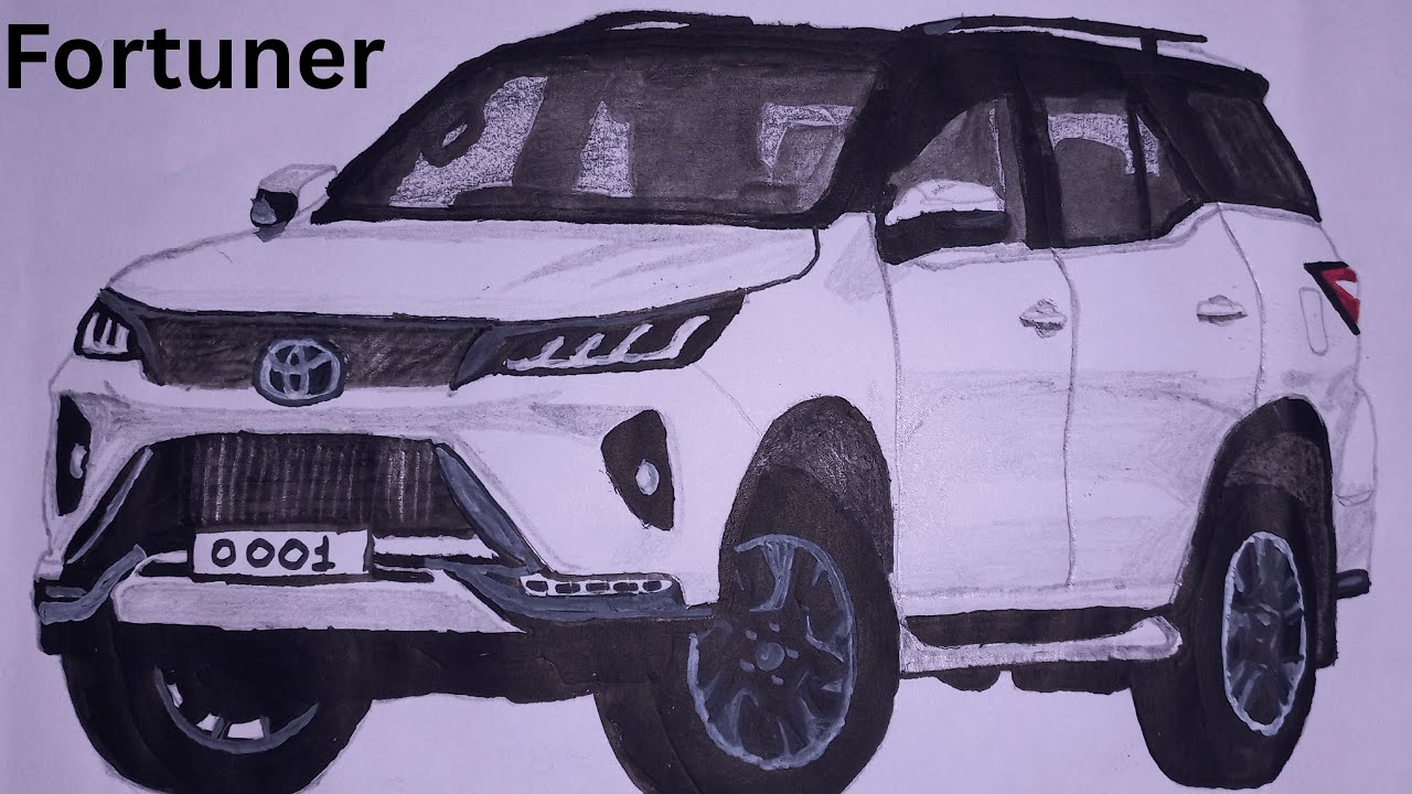 Handmade Toyota Fortuner Sketch | Realistic Car Drawing Art