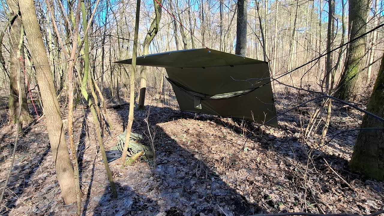 Tarp + hamak. Pierwszy raz w takiej konfiguracji.