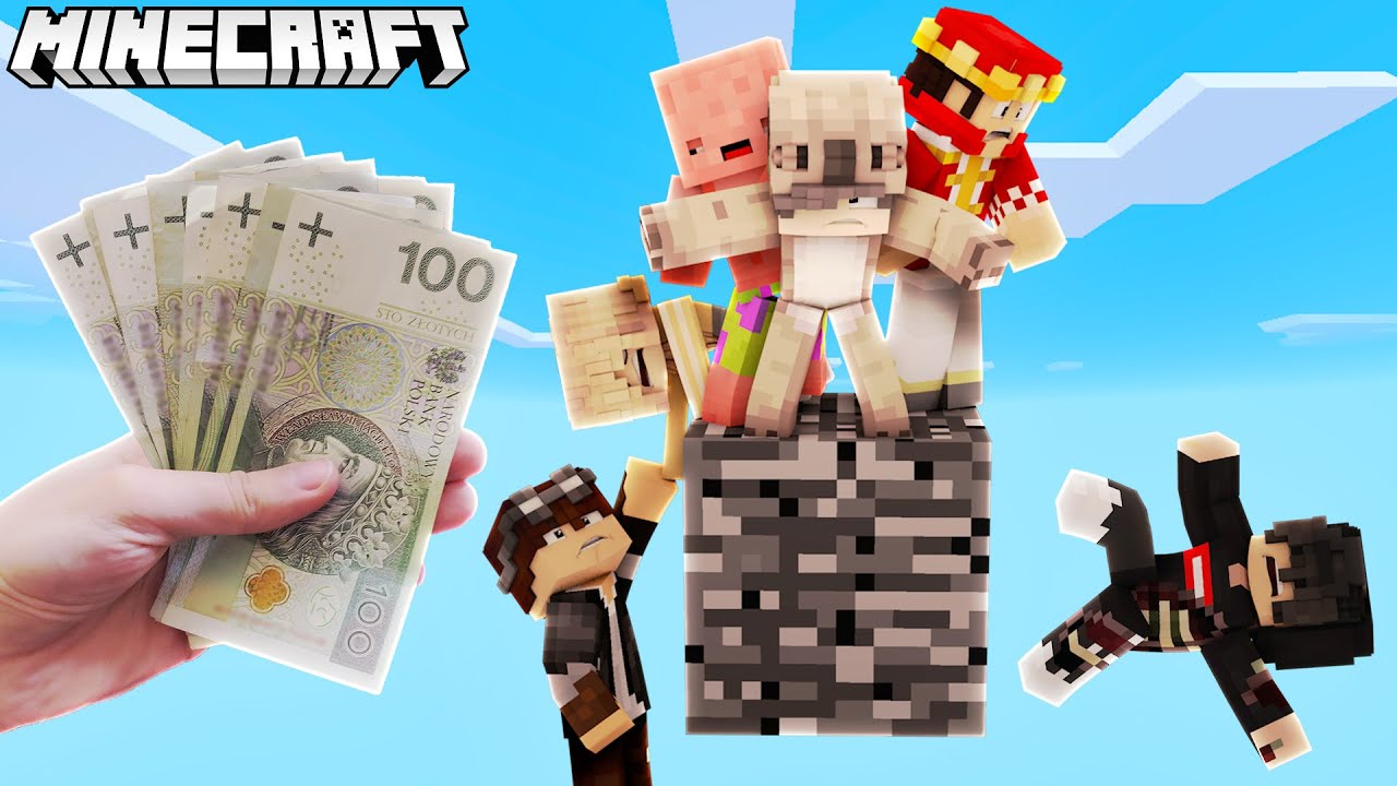 KTO OSTATNI ZOSTANIE NA BLOKU WYGRYWA 1000 ZŁOTYCH! - MINECRAFT CHALLENGE