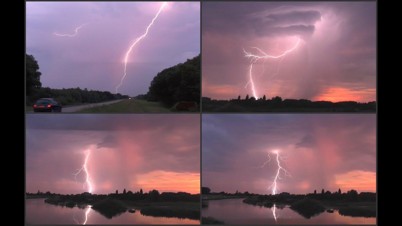 Stormchase Spijk Gelderland: Prachtig onweer met vele ontladingen! - 27 augustus 2016