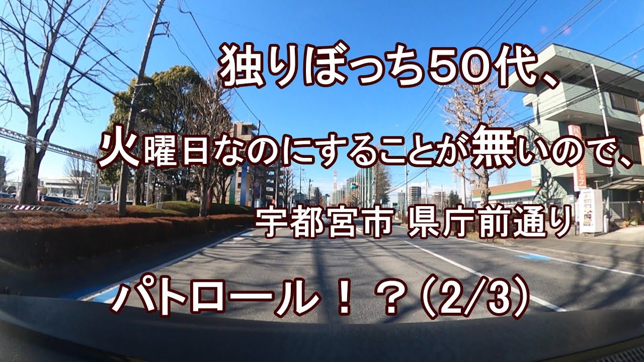 独りぼっち５０代、火曜日なのにすることが無いので、宇都宮市 県庁前通り パトロール！？（２/３）