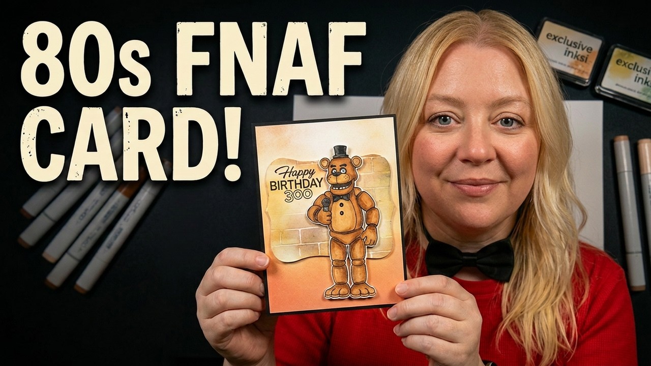 Five Nights at Freddy’s Handmade Card Tutorial Vintage 80s Horror Halloween Cardmaking