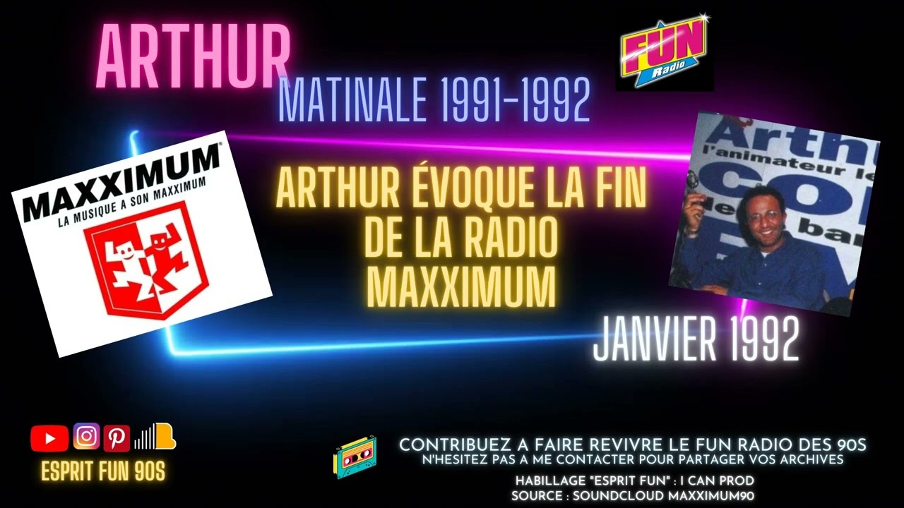 Arthur évoque la fin de la radio Maxximum (6 Janvier 1992) [Fun Radio]