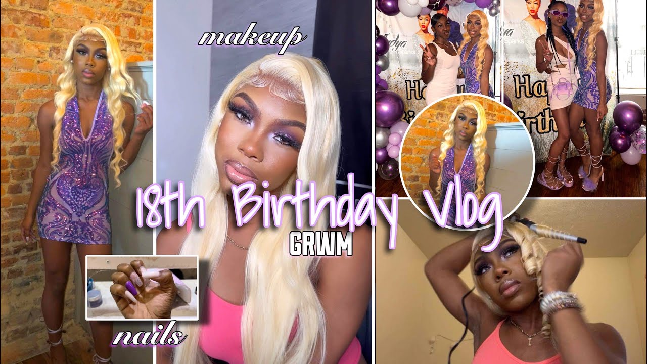 18th Birthday vlog/grwm nails,makeup,dinner & airbnb 🎉!!