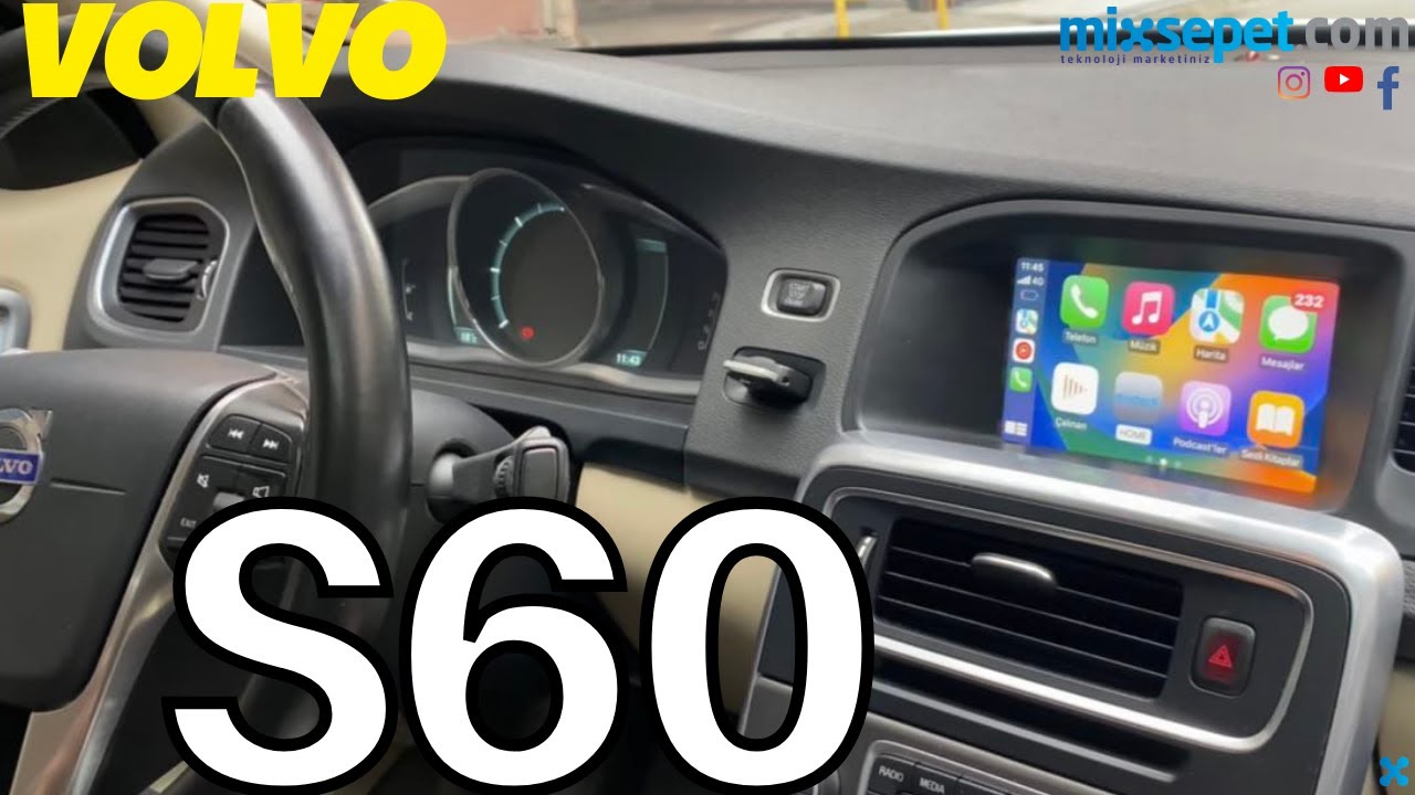 VOLVO S60 (2011-2014) Orjinal Ekrana Kablosuz CarPlay & AndroidAuto Geri Görüş Kamerası 22-748-14